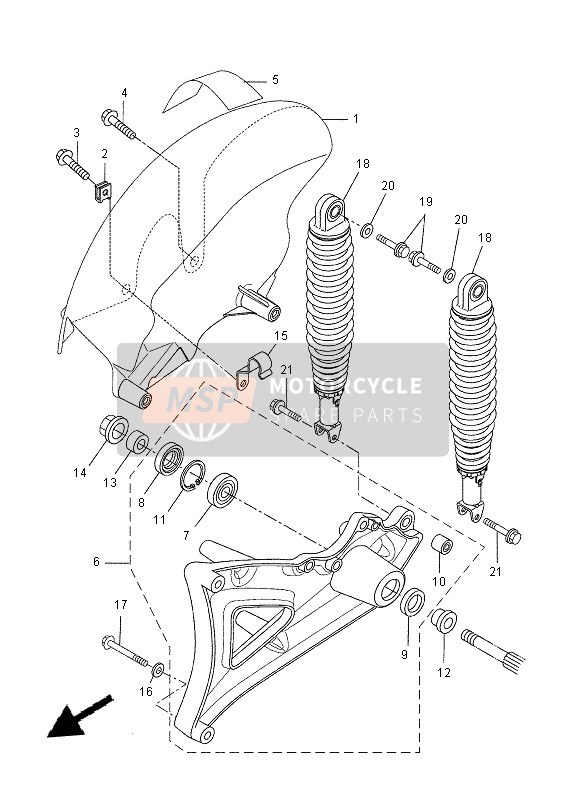 Yamaha VP250 2015 Rear Arm & Suspension for a 2015 Yamaha VP250